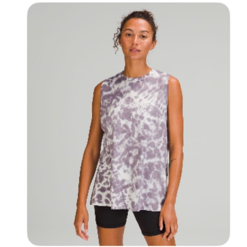 EUC lululemon all yours tank in marmoleado tie dye starlight dusky lavender